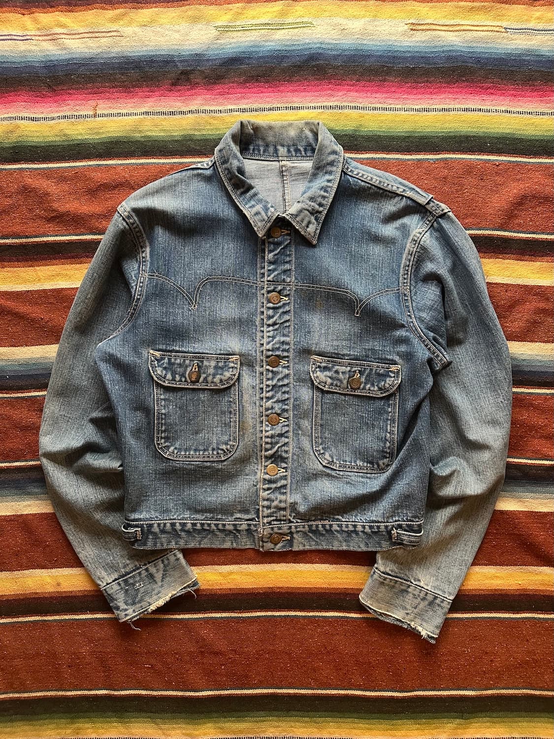 50s USA 빈티지 Made well 웨스턴 데님 자켓 상품이미지2