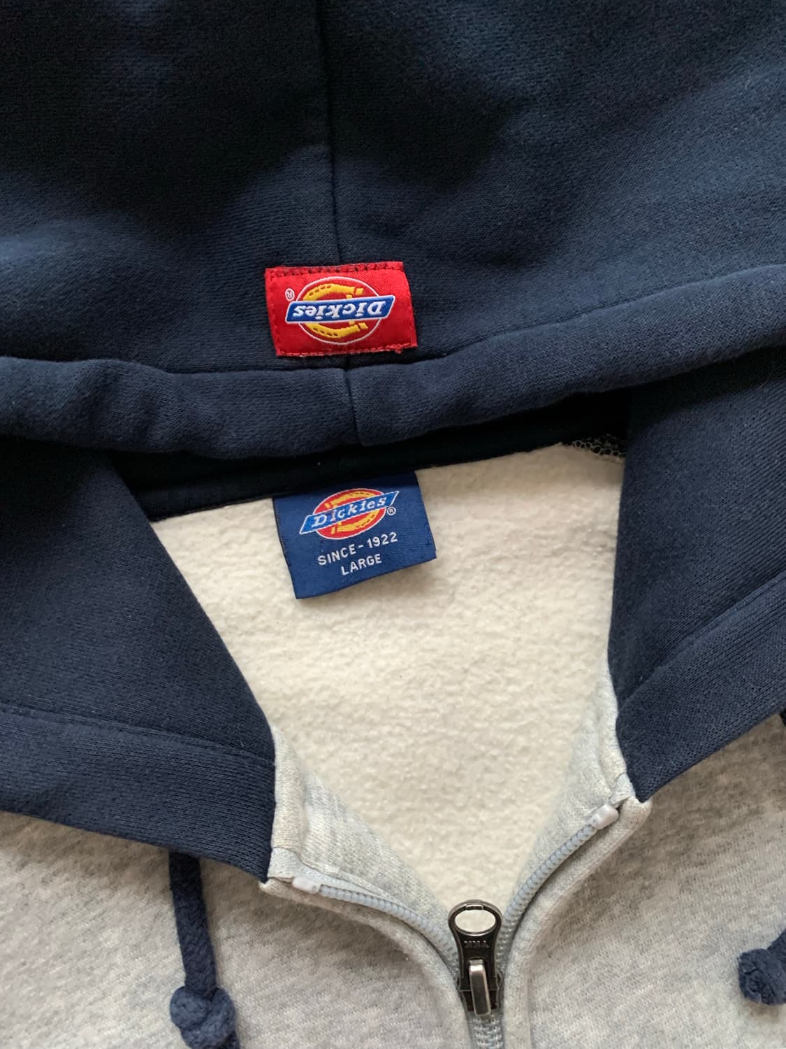 디키즈 스펠아웃로고 네이비 그레이 나그랑 후드집업 상품이미지7