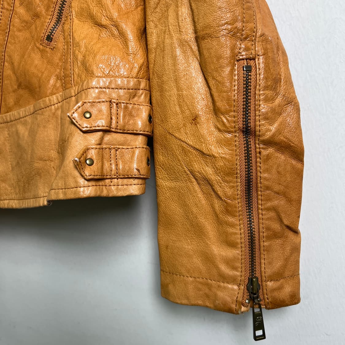 Spiral Girl 스파이럴걸 퍼 가죽 라이더 자켓 S 상품이미지6