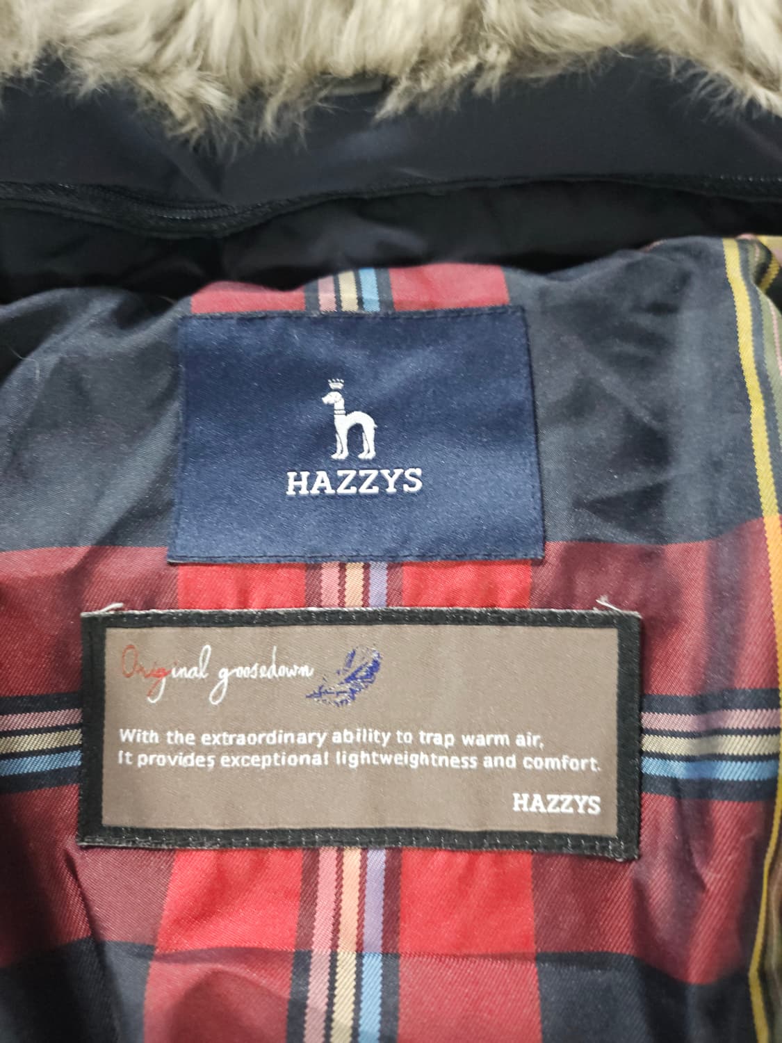 헤지스 모피  구스 패딩 90  진네이비 상품이미지6