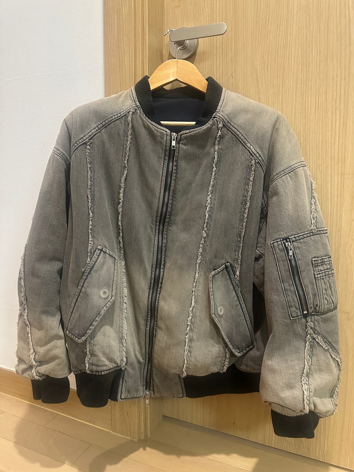 비긴202 빈티지 데님 MA-1  [Bleached Black] 상품이미지5