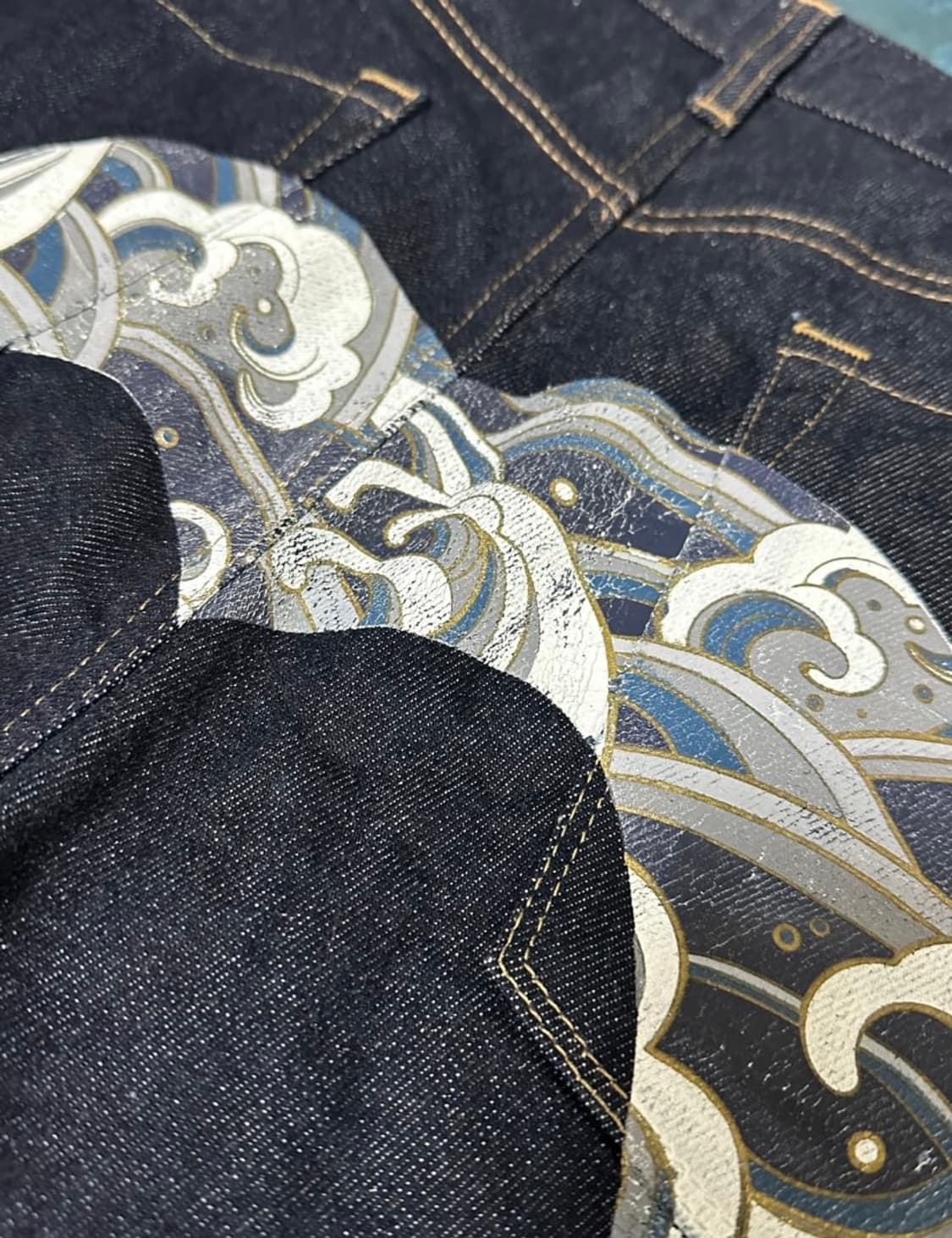 에비수 셀비지 프린팅 진 상품이미지4