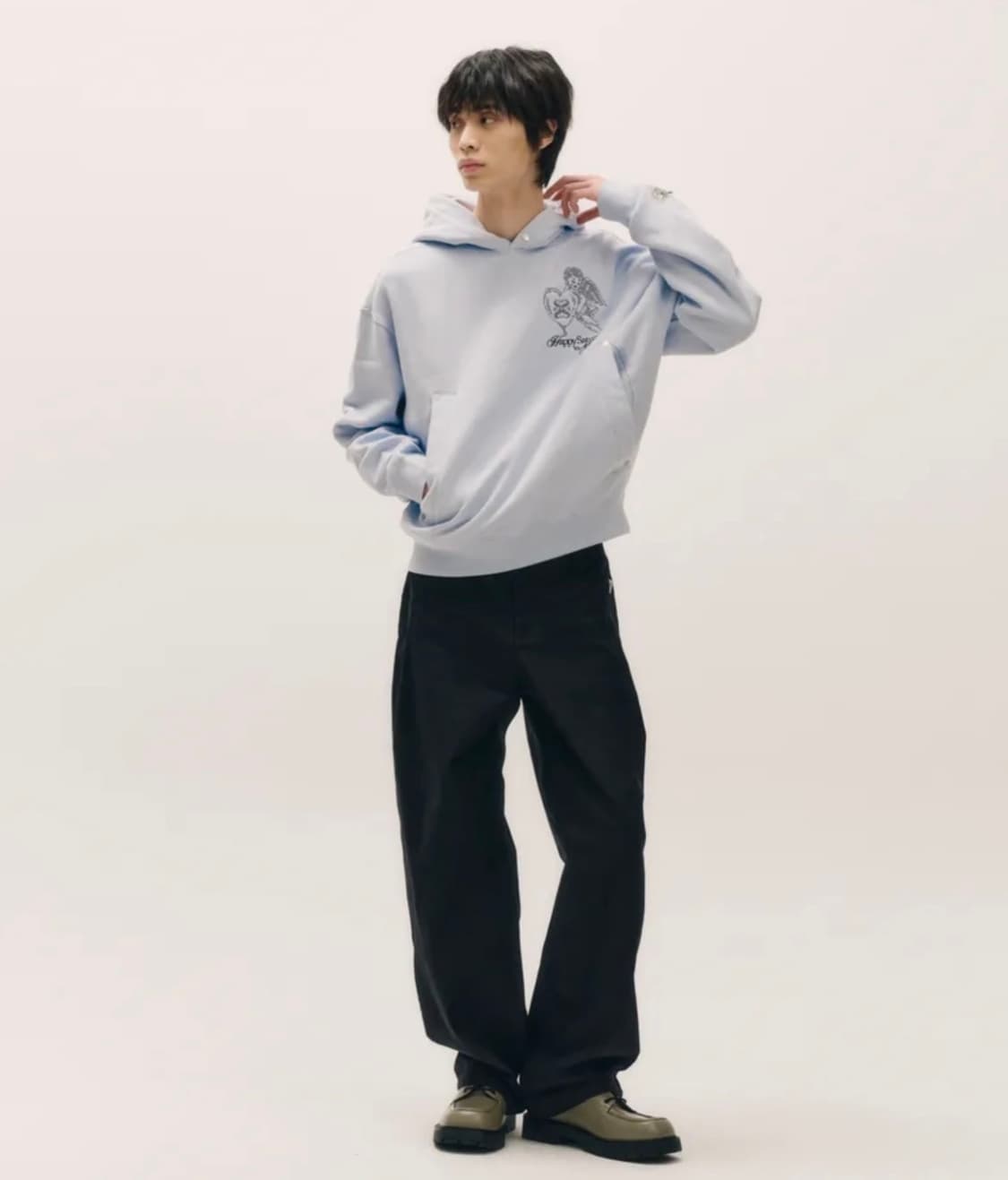 세터 와이드 커브드 치노 팬츠 블랙(S) 르아르애습벨리에미세키서울파브레가 상품이미지5