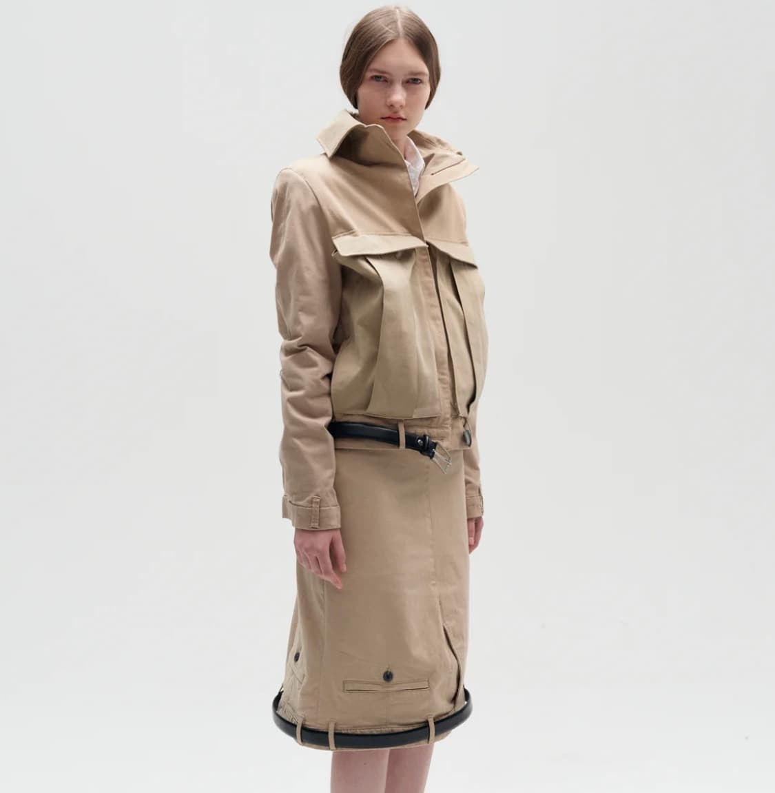 [S]호다코바 Upside Down 트라우저 스커트/베이지 상품이미지1