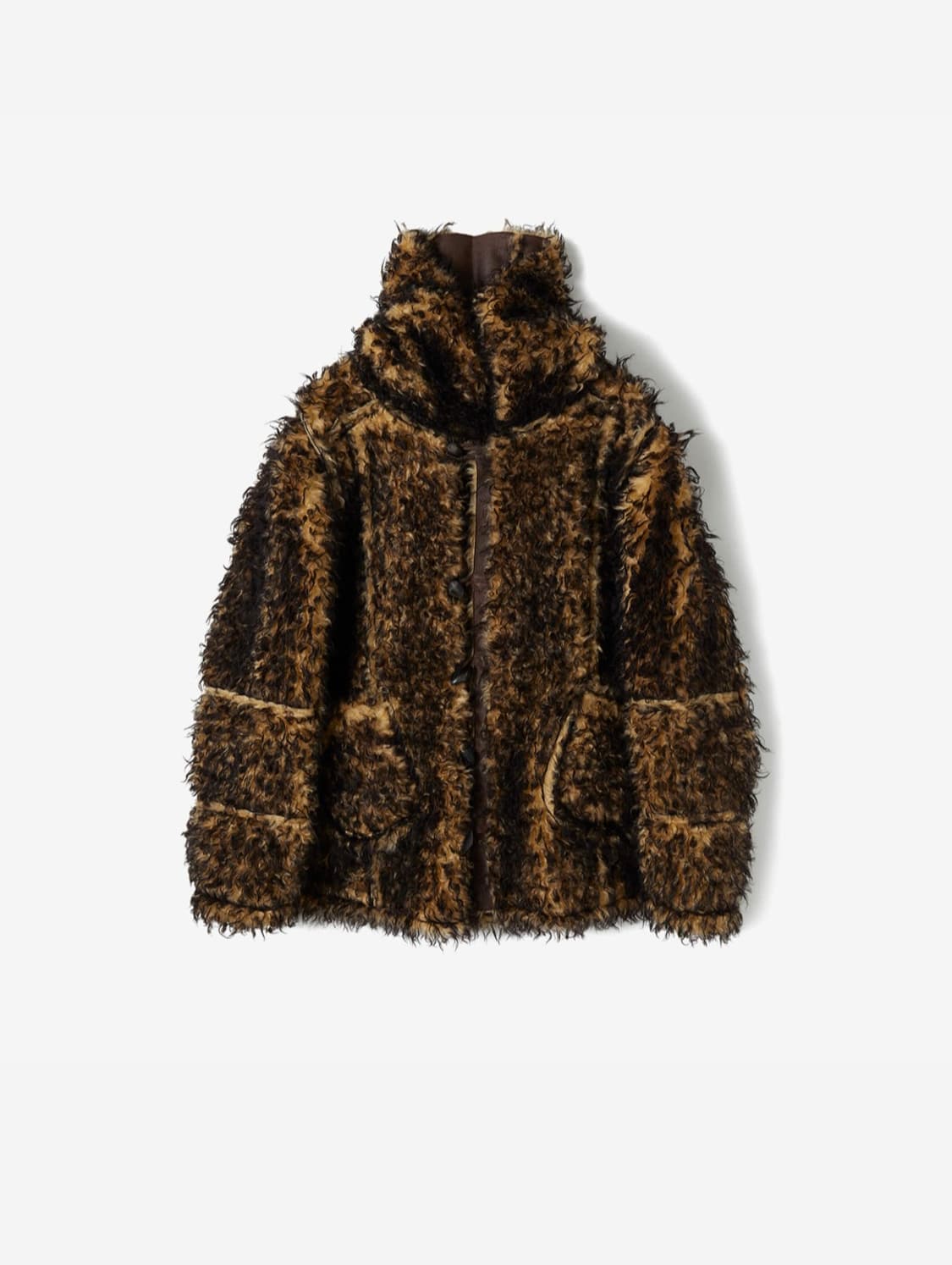 Perverze vegan leather hoodie teddy coat 상품이미지3