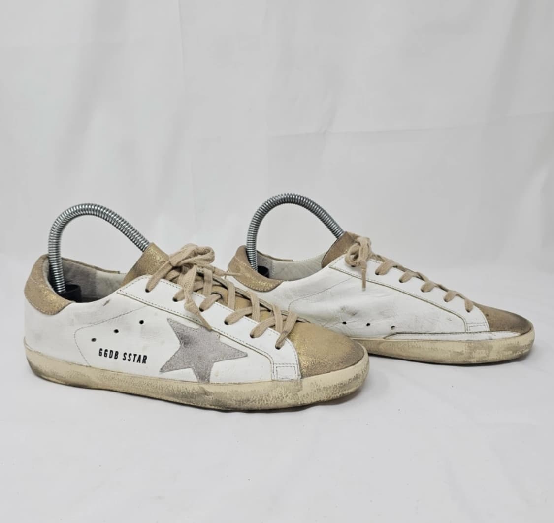 정품 골든구스 슈퍼스타 화이트 골드 스니커즈 39 상품이미지4