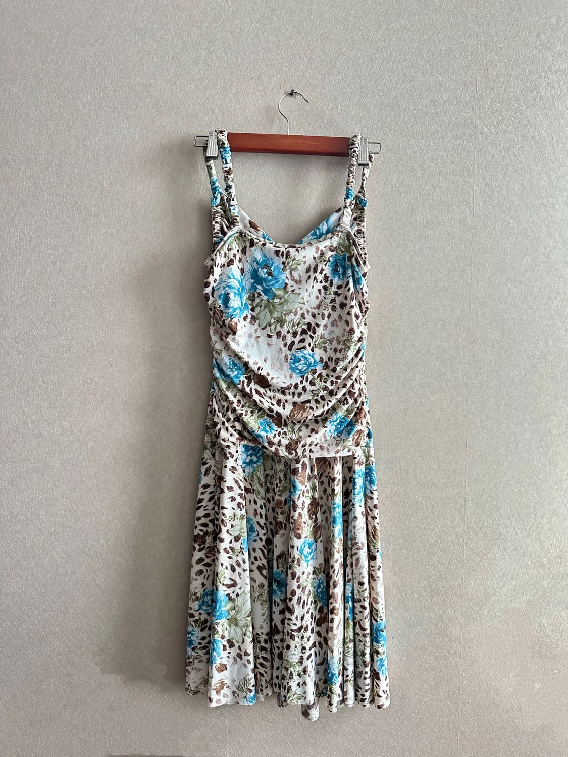 레오파드 플로럴 셔링원피스 (44~55) 상품이미지2