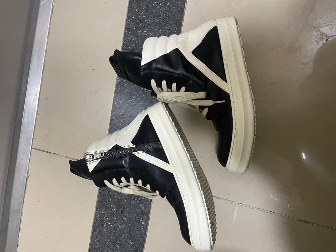 릭오웬스 지오바스켓 블랙 화이트 하이탑 스니커즈 42 상품이미지2