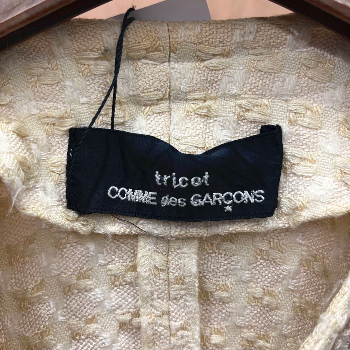  꼼데가르송 트리콧 오픈 자켓 와플 텍스처 디테일 레귤러핏 아이보리 상품이미지6