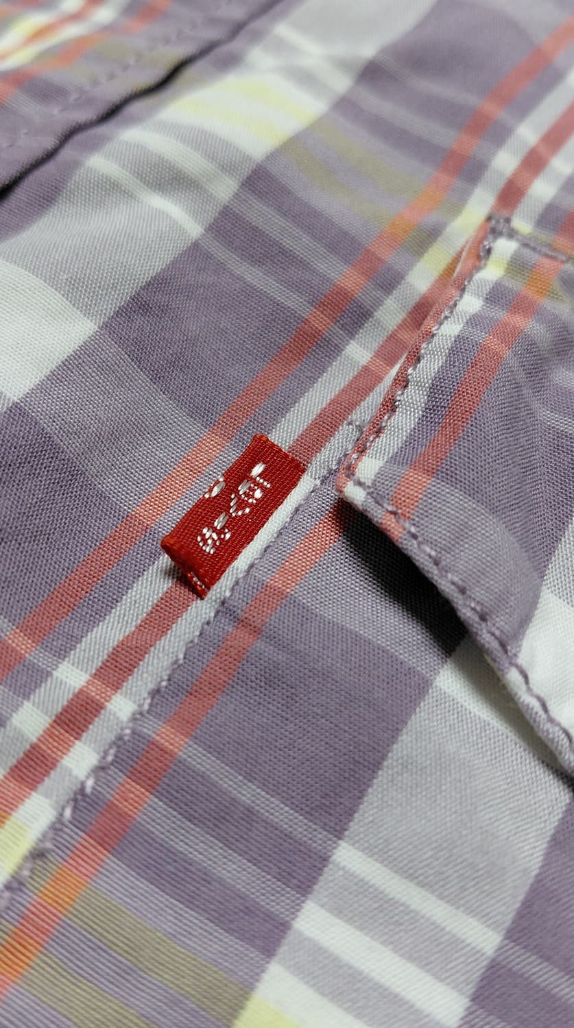 [M] Levi's 리바이스 스냅 버튼 반팔 웨스턴 체크 셔츠 상품이미지10