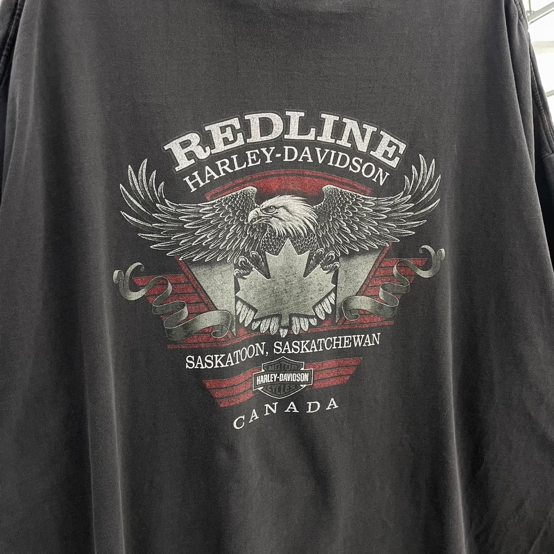 할리데이비슨 100주년 00s 하드페이딩 플레임 이글 빈티지 반팔티셔츠 상품이미지6