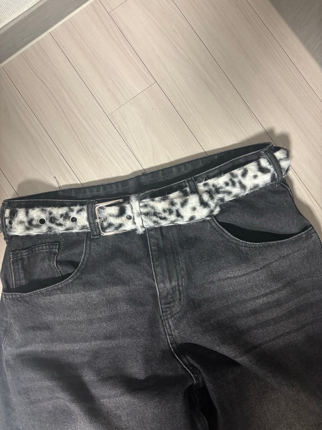 빈티지 화이트 레오파드 호피벨트 상품이미지2