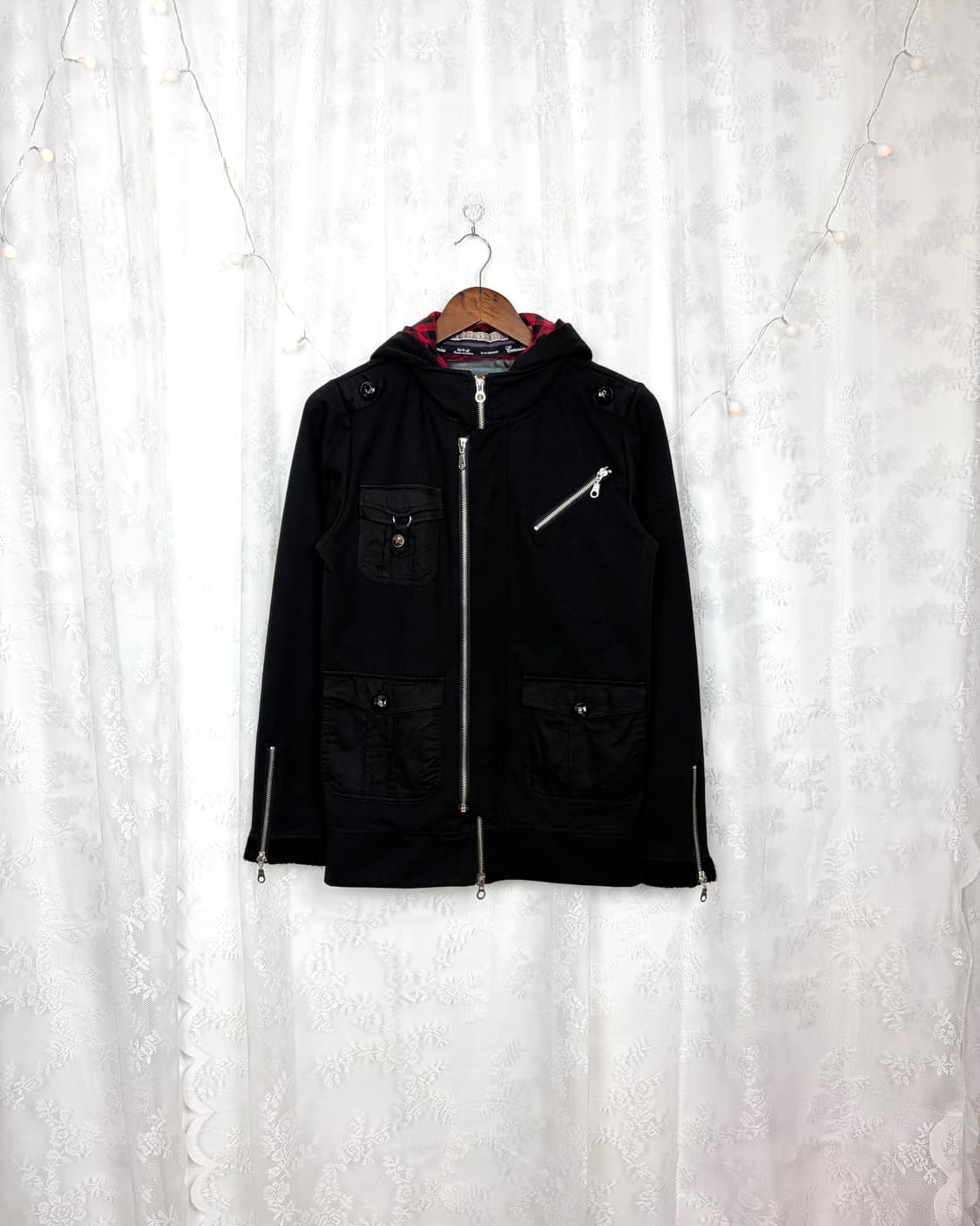 CERO MINS Check-Lined Hooded Zip-Up 상품이미지1