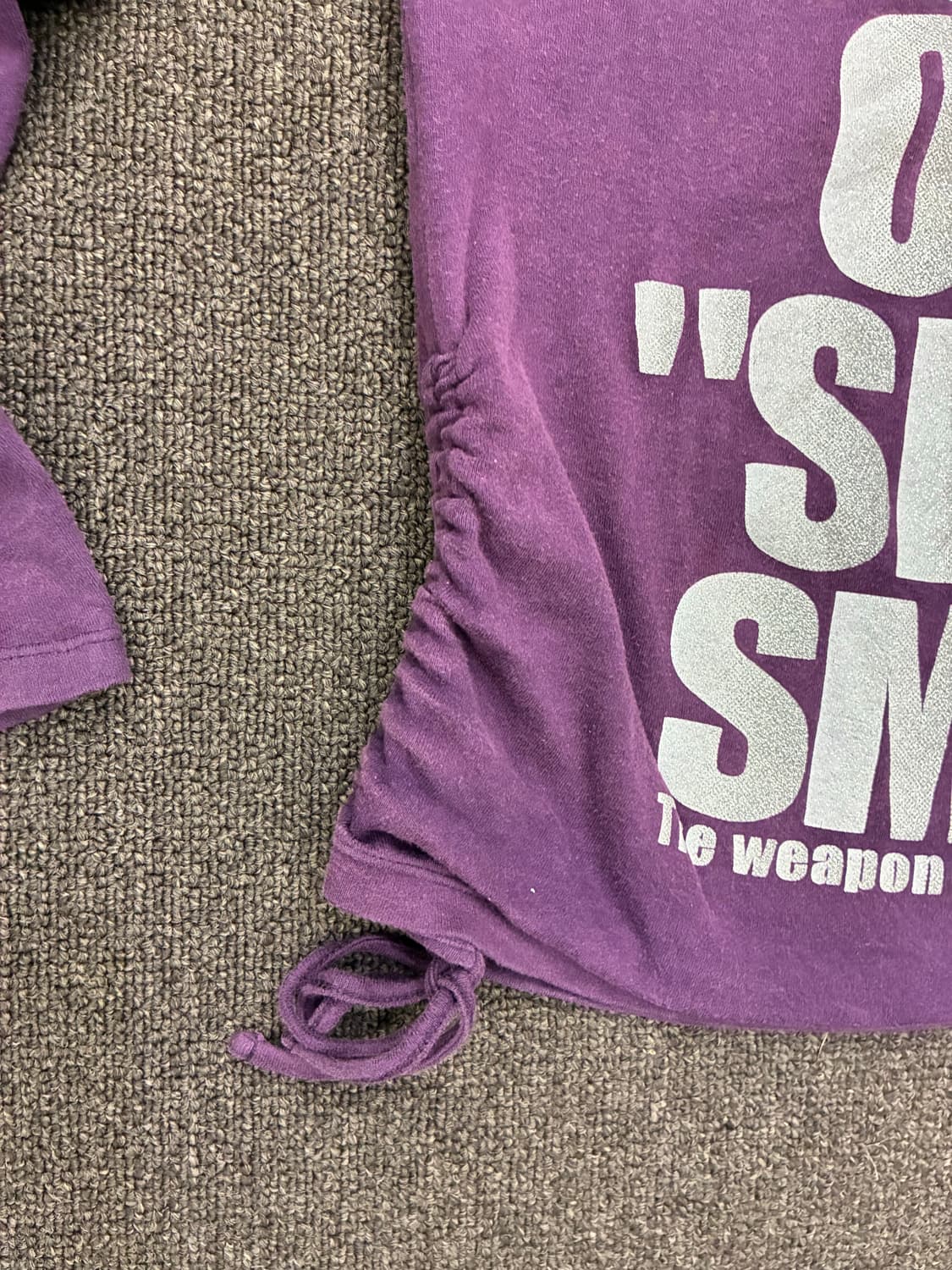 L)Japanese vintage 여성 셔링 디테일 레터링 롱 슬리브 상품이미지5