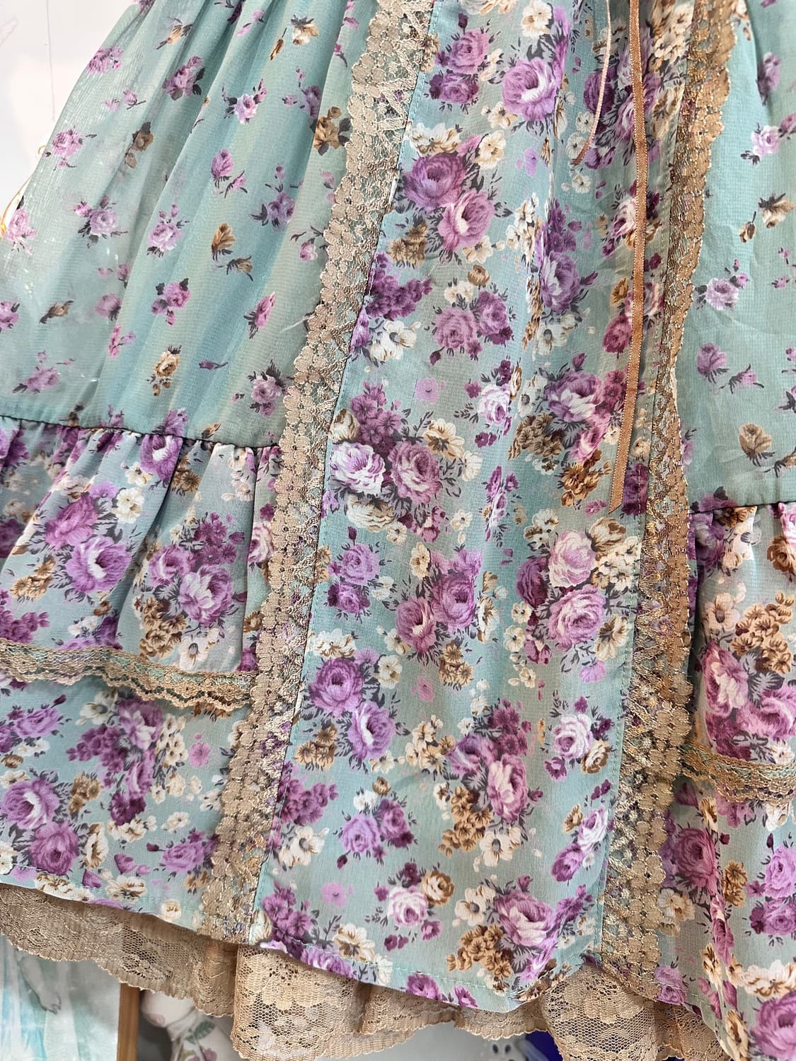 axes femme(액시즈팜) 로즈 플라워 코르셋 쉬폰 원피스 상품이미지5