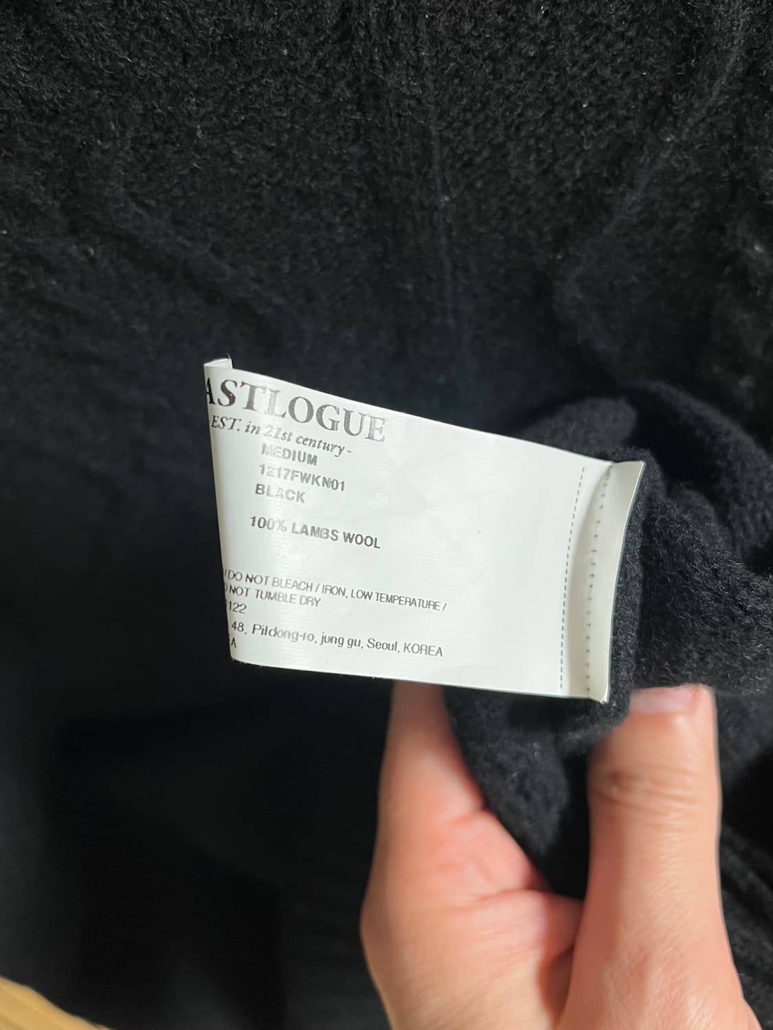 이스트로그 모크 넥 케이블 니트 스웨터 블랙 상품이미지5