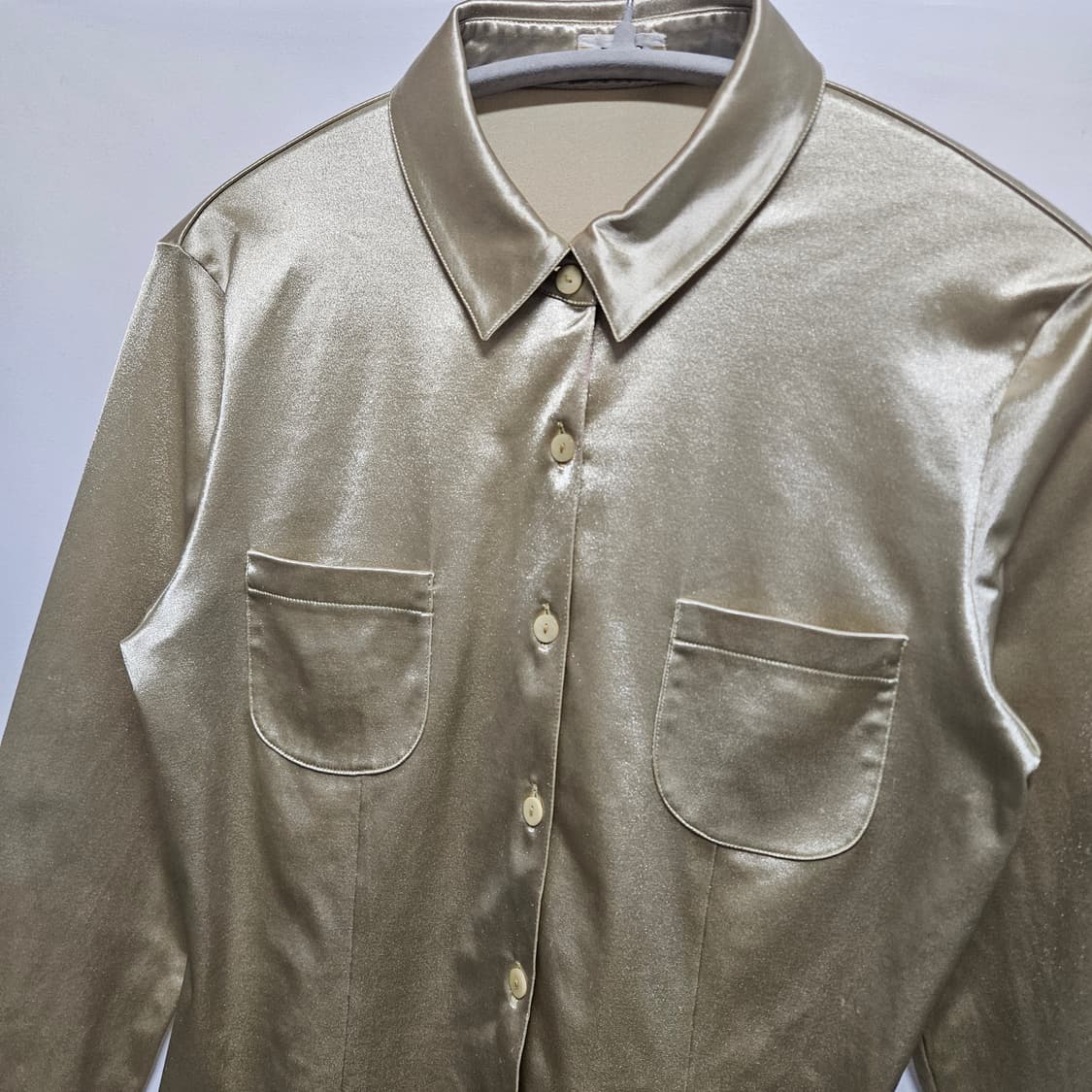 Japan vintage 빈티지 새틴 블라우스 XS 상품이미지2