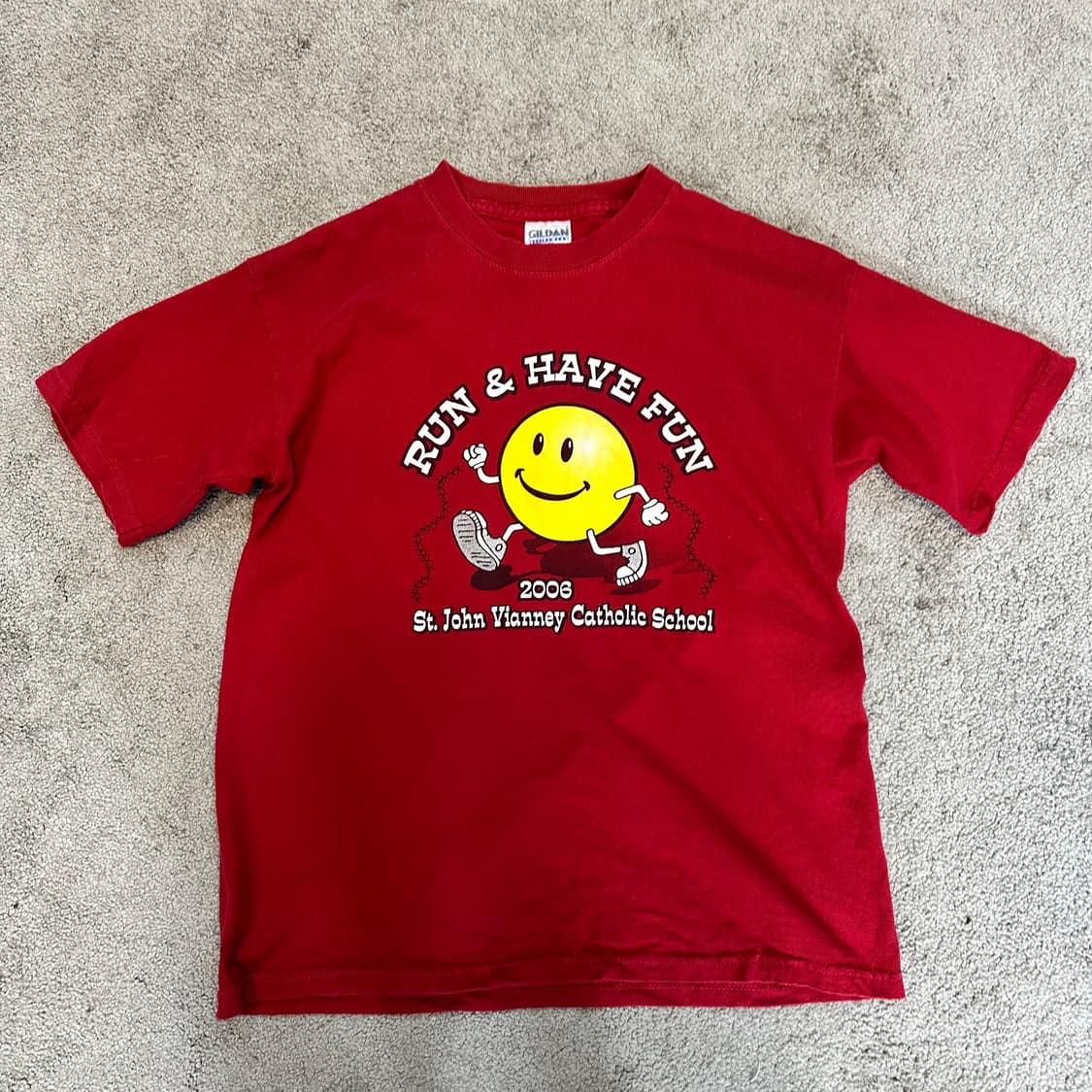 길단 스마일 프린팅 미디크롭M-L 상품이미지1