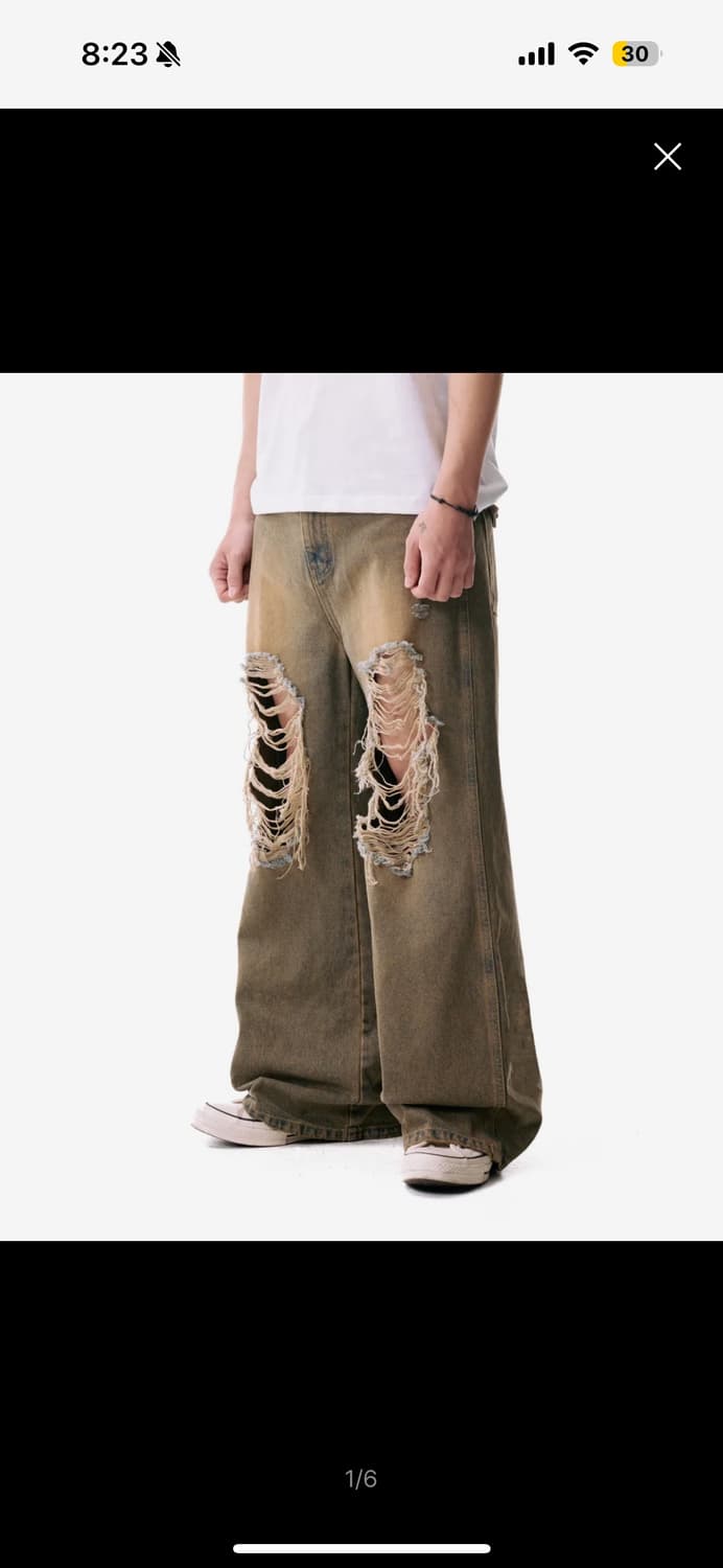 아캄 Distressed Western Pocket Denim Pants 상품이미지1