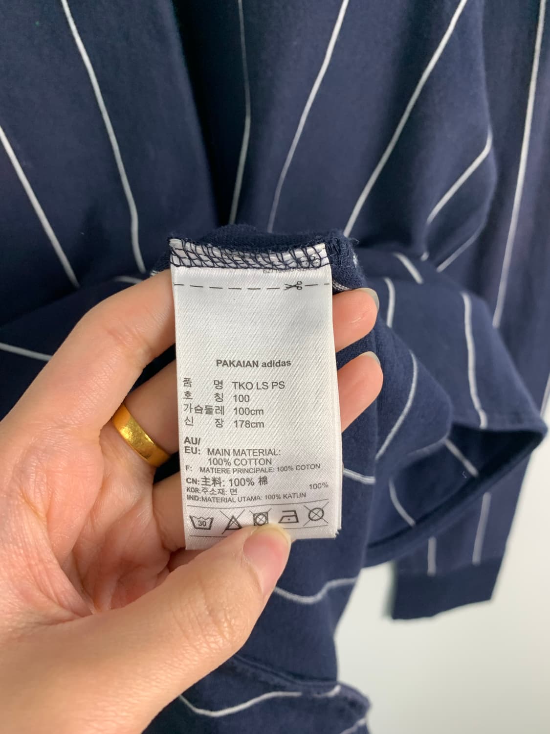 아디다스 트레포일 네이비 스트라이프 롱슬리브 긴팔티 상품이미지5