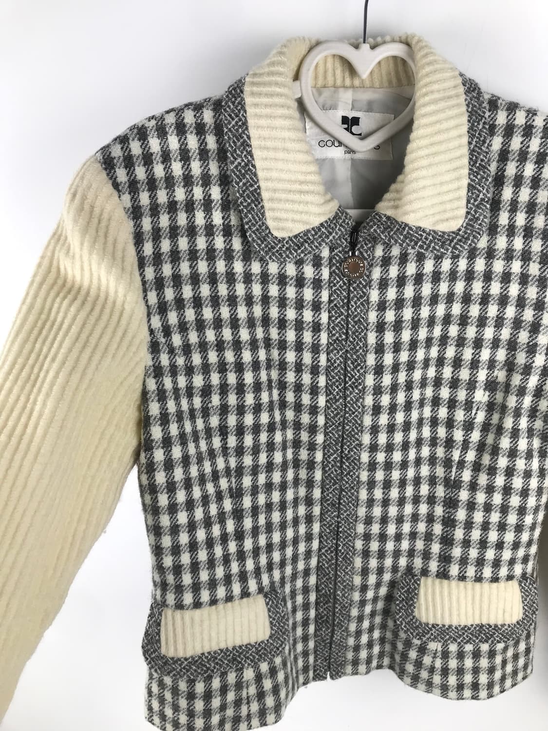 꾸레쥬 체크 투피스 세트 하운드 울 셋업 빈티지자켓 팬츠 트위드 셋업 상품이미지9