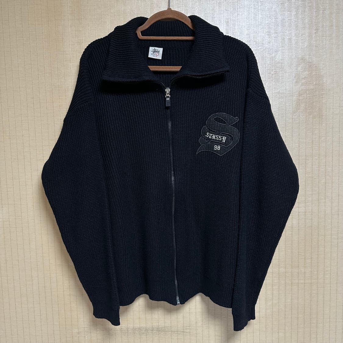 90s 올드 스투시 BIG 4 니트 집업 L사이즈 상품이미지2