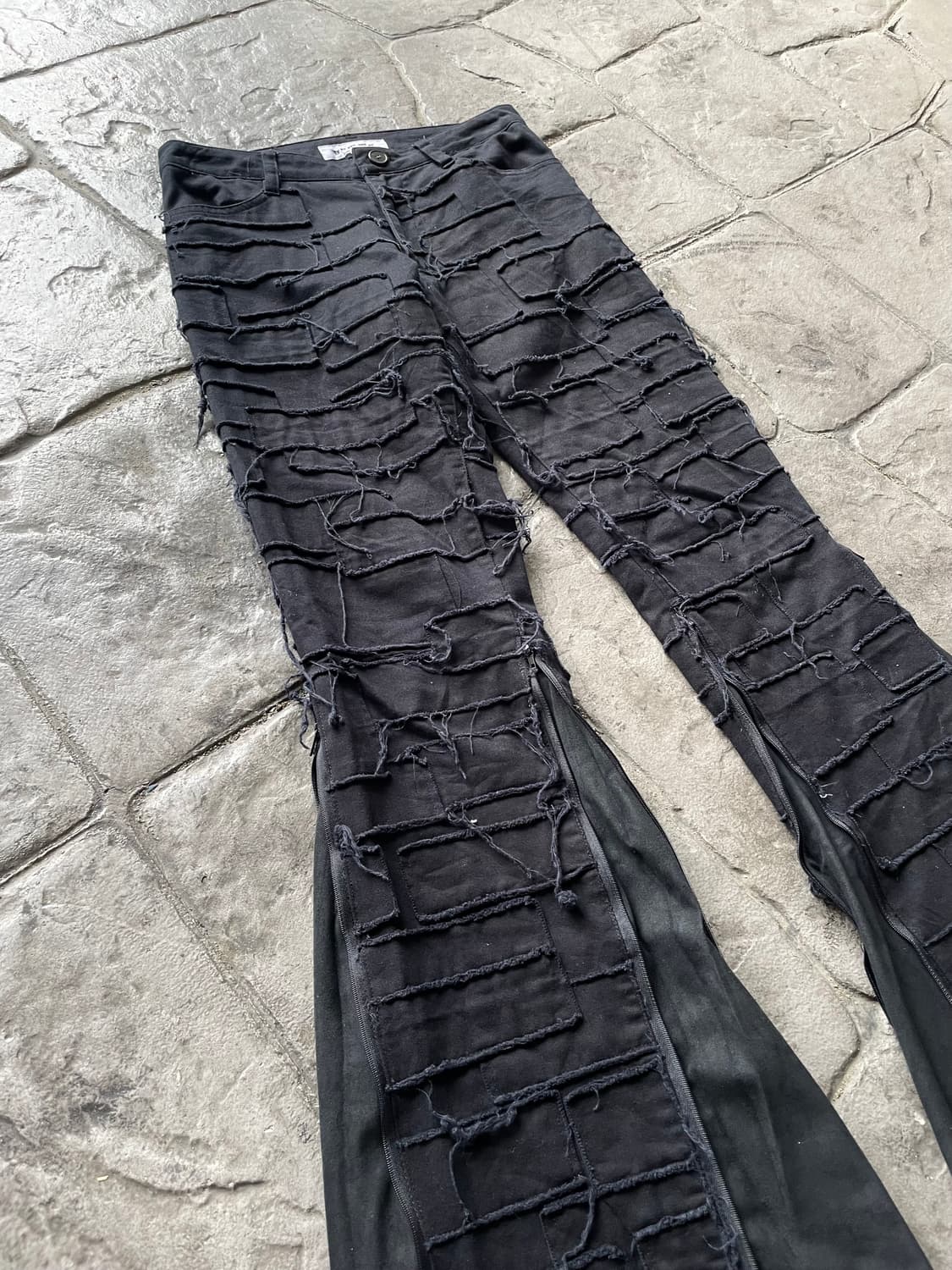 gomme 사이드 집업 크러스트 패치 플레어 진(goat leather) 상품이미지2