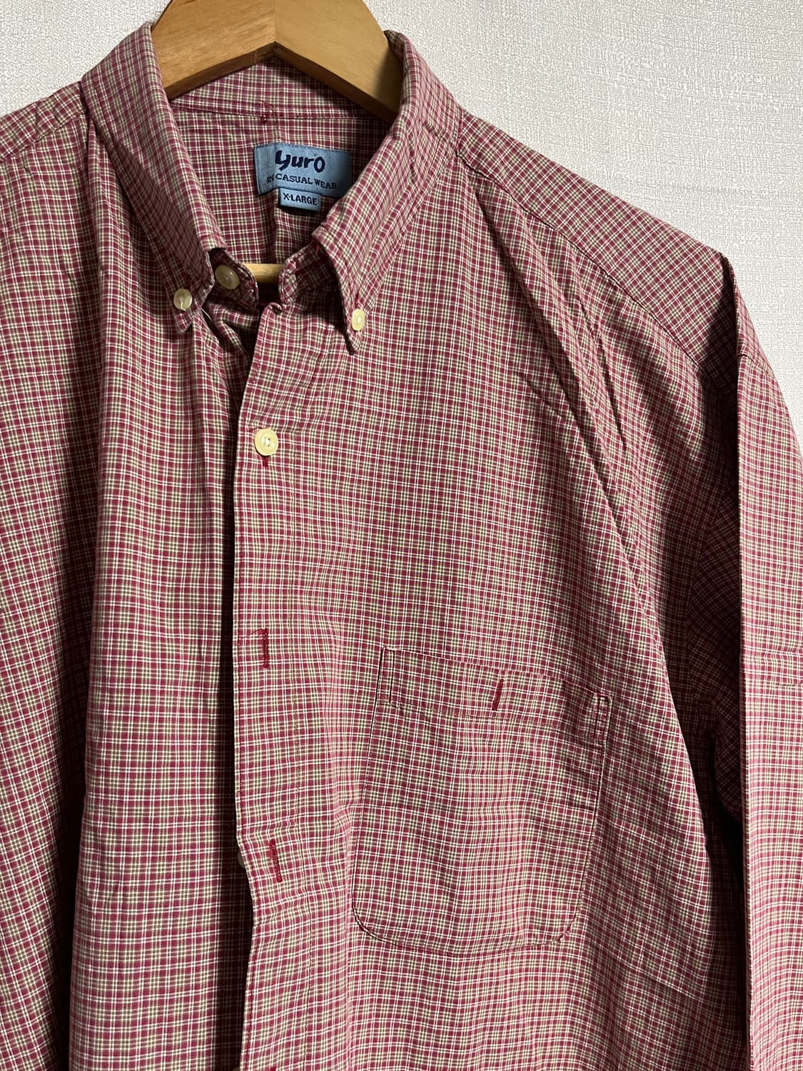 공용 yuro 다탄체크 셔츠 남방 XL 상품이미지4