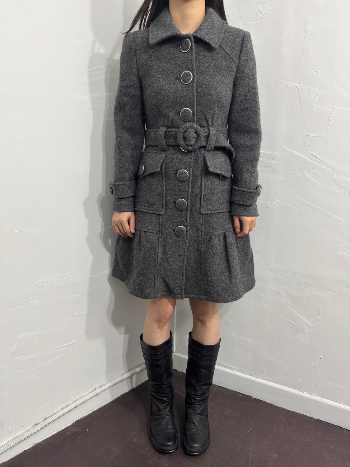 otto gray dress wool coat 상품이미지2