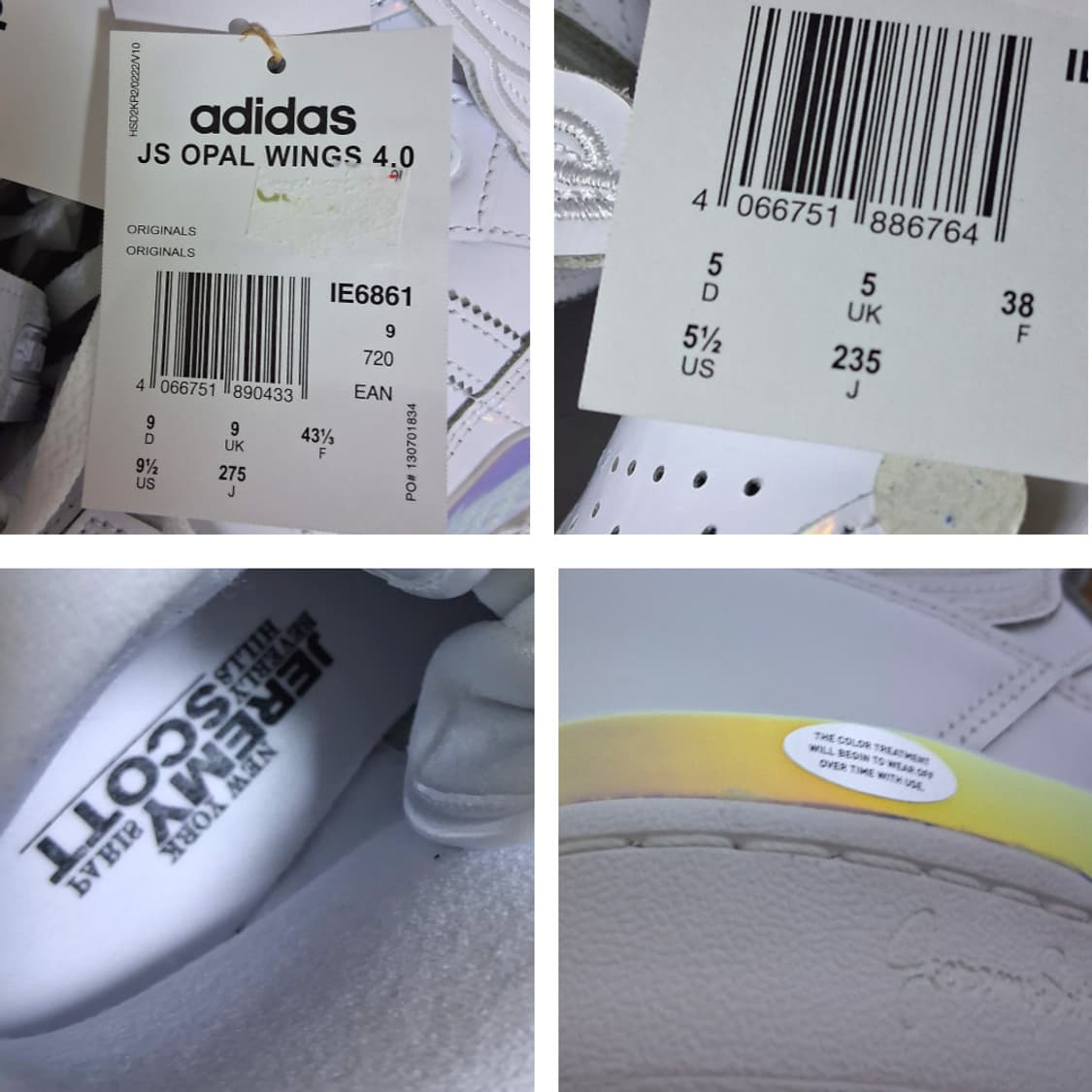 미사용 아디다스 제레미 스캇 포럼 하이 윙스 4.0 오팔 235 상품이미지3