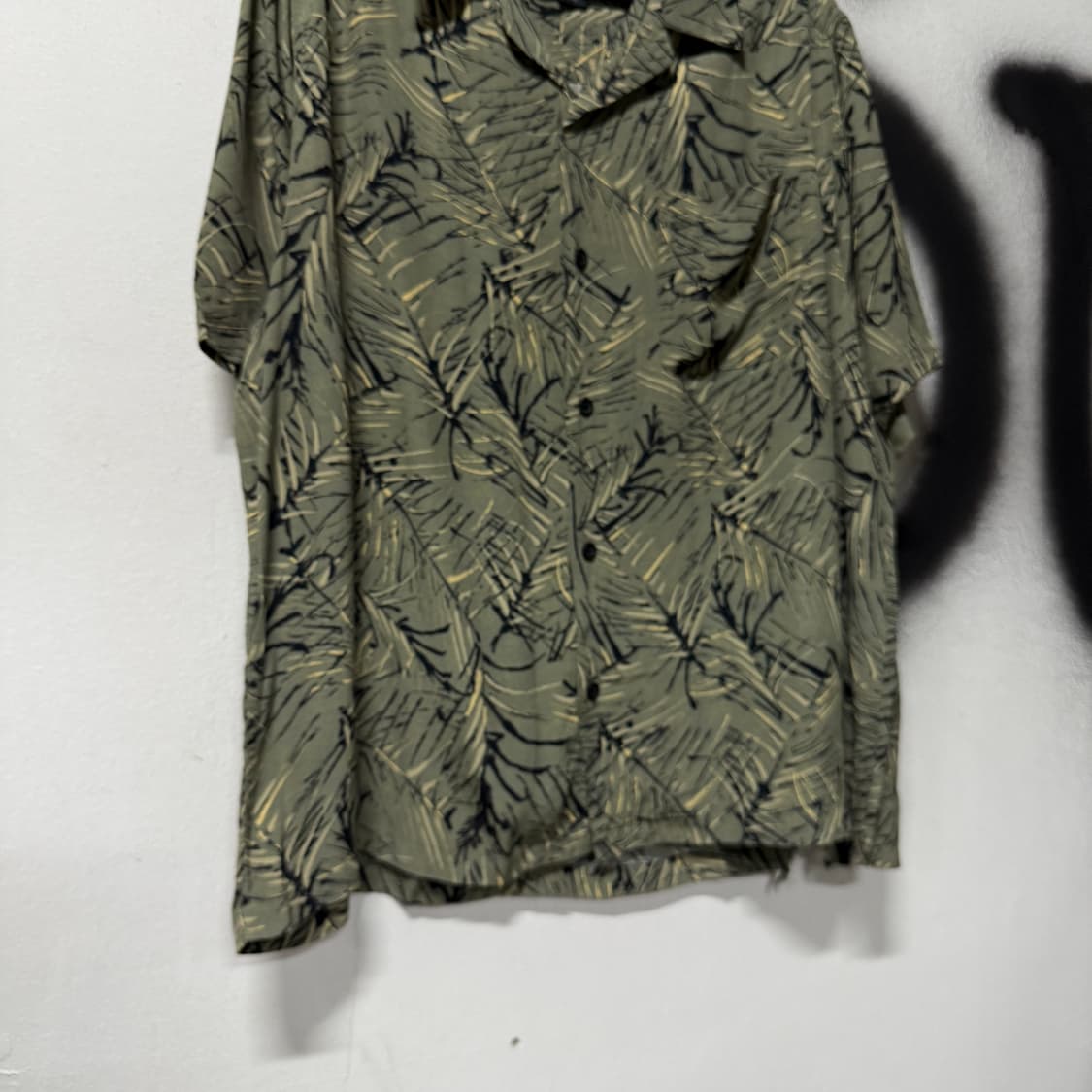VTG 빈티지 리프 패턴 하와이안 반팔 셔츠 상품이미지4