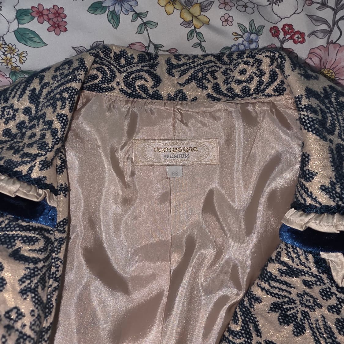 꼼빠니아 빈티지 레트로 복고풍 벨벳글리터 마이자켓 상품이미지2