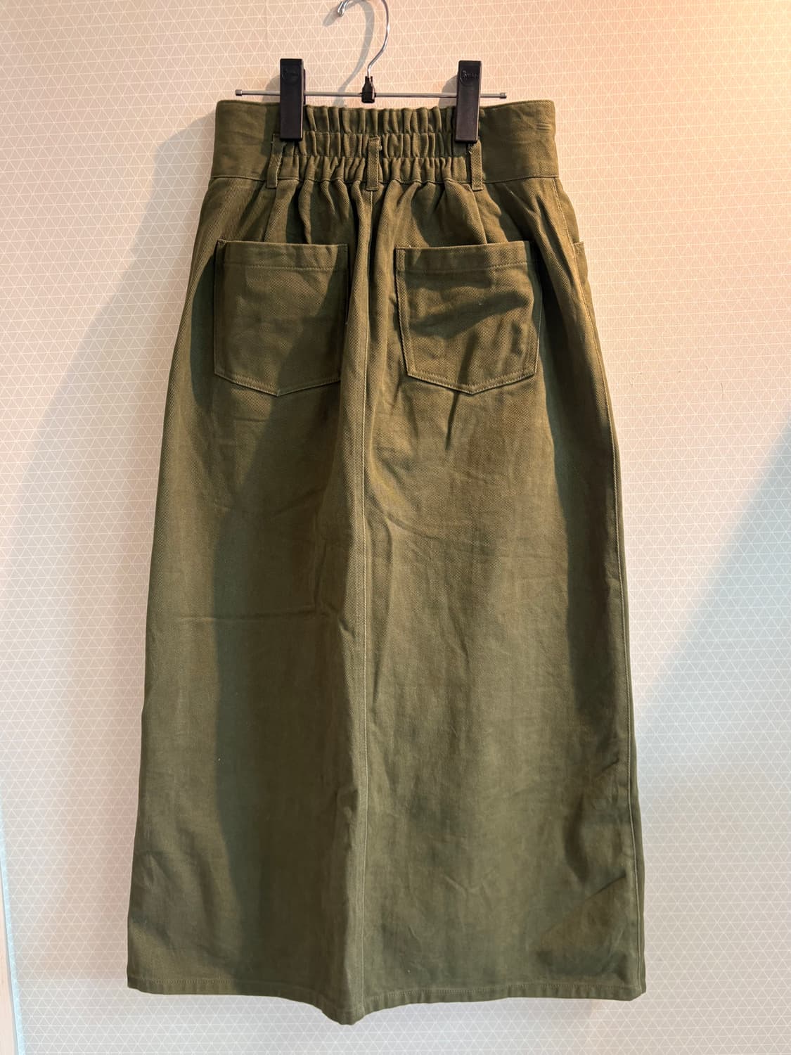 카키 앞트임 롱스커트 상품이미지3