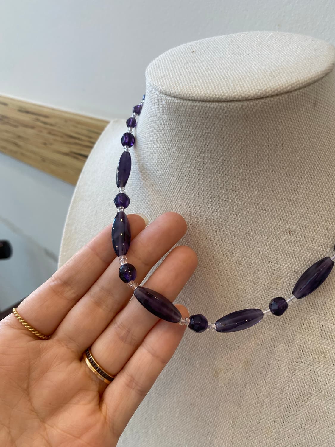 주인장 추천 퍼플 보라 비즈 목걸이 빈티지 주얼리 도매 상품이미지5