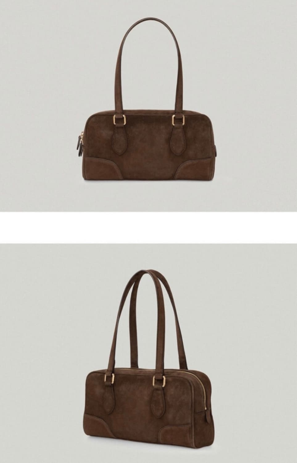 Lo61 timeless bowler bag in suede brwon 상품이미지2