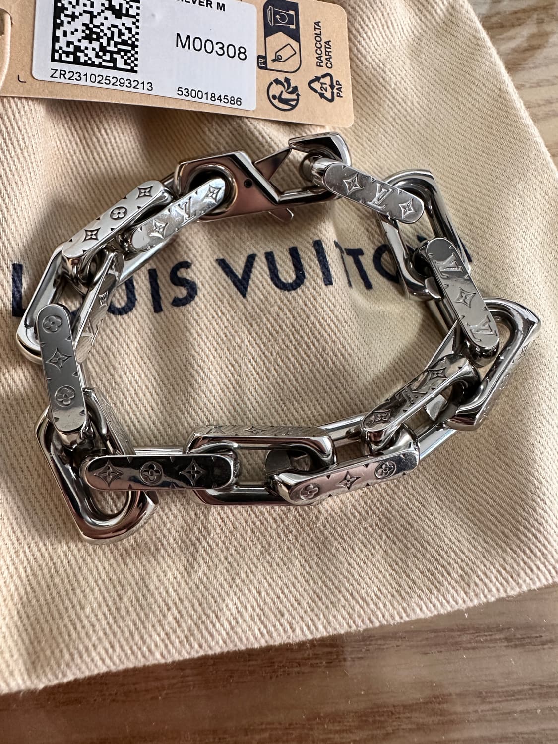 루이비통 체인 팔찌 M00308 실버 M 상품이미지4