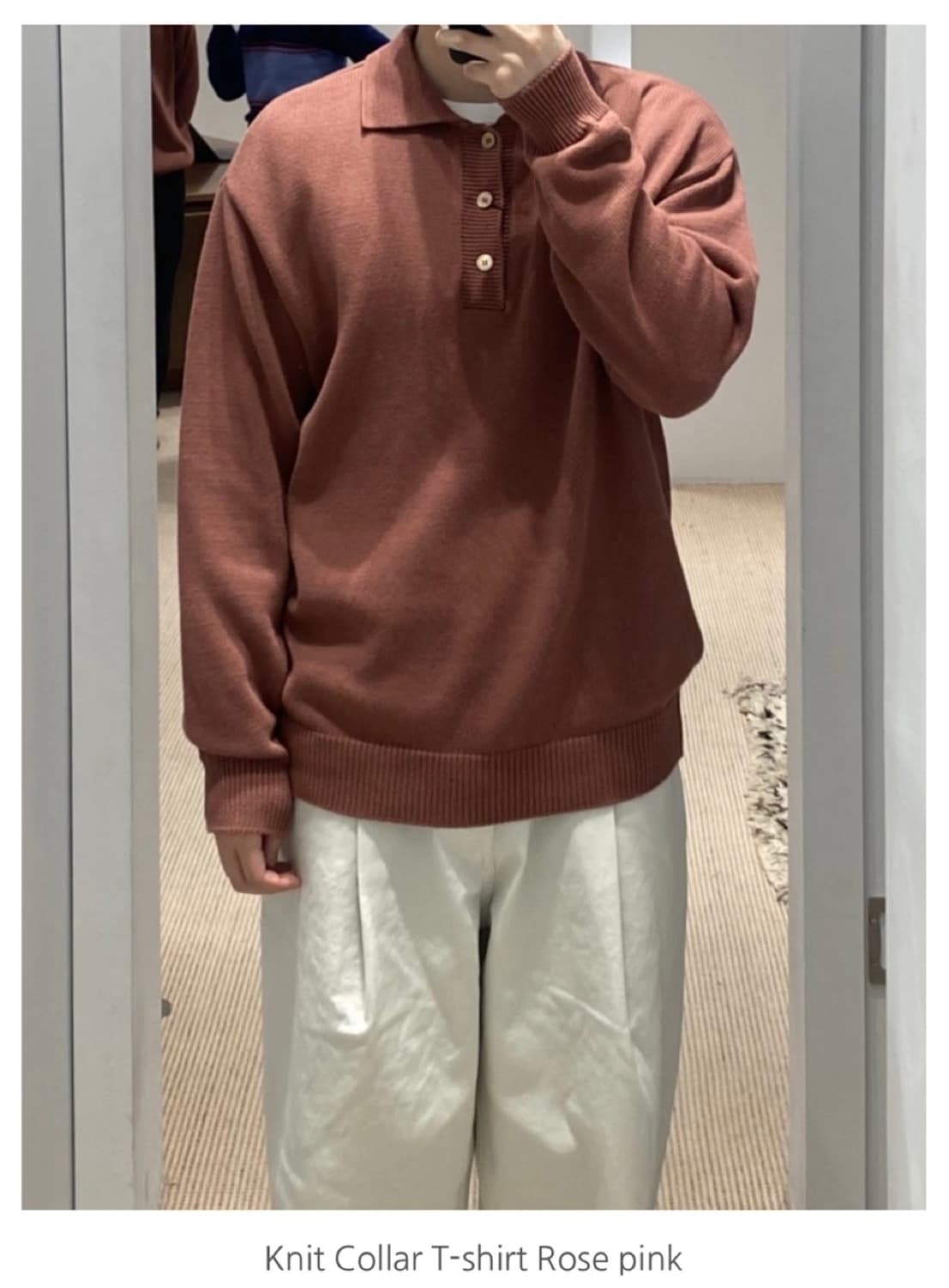 유스 youth 니트 카라 티셔츠 로즈핑크 상품이미지4
