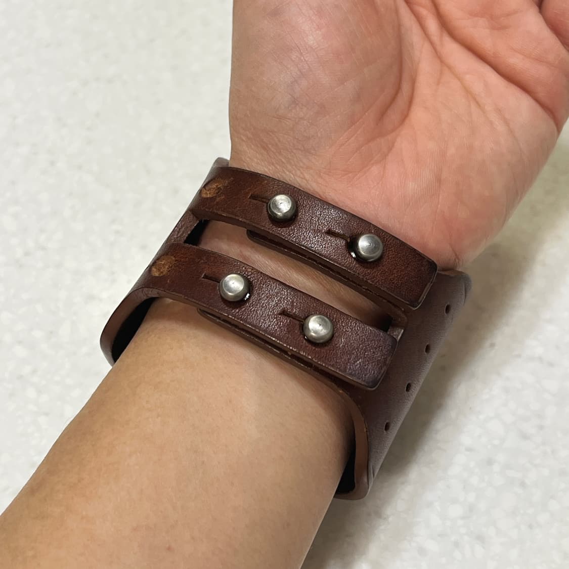 릭오웬스 14SS "VICIOUS" 레더 커프 팔찌 카라멜 상품이미지2