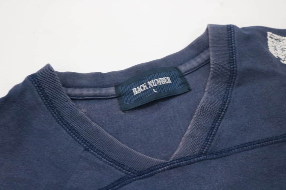 BACK NUMBER 빈티지 뉴욕 풋볼 V넥 긴팔 티셔츠 (L) 상품이미지5