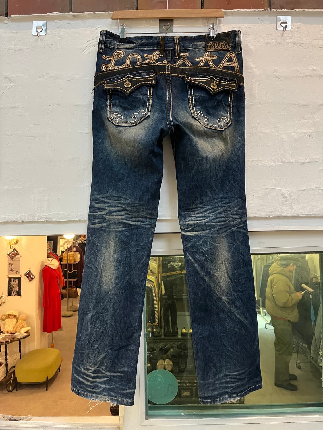 Lolita Jeans 스트레이트 워싱 데님 진 W32 상품이미지7