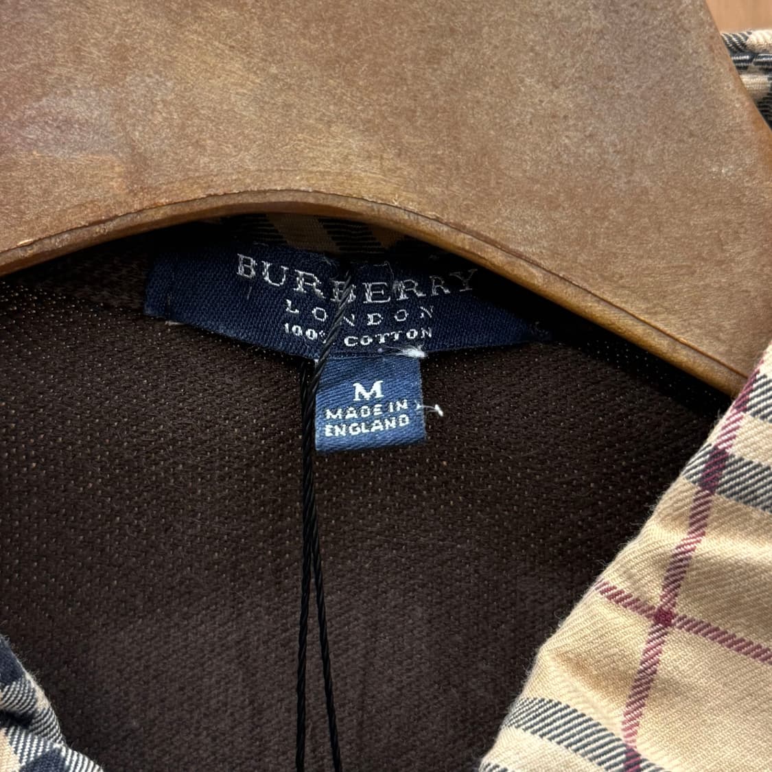 버버리 런던 노바체크 카라 반팔 폴로 셔츠 자수 로고 디테일 브라운 상품이미지7