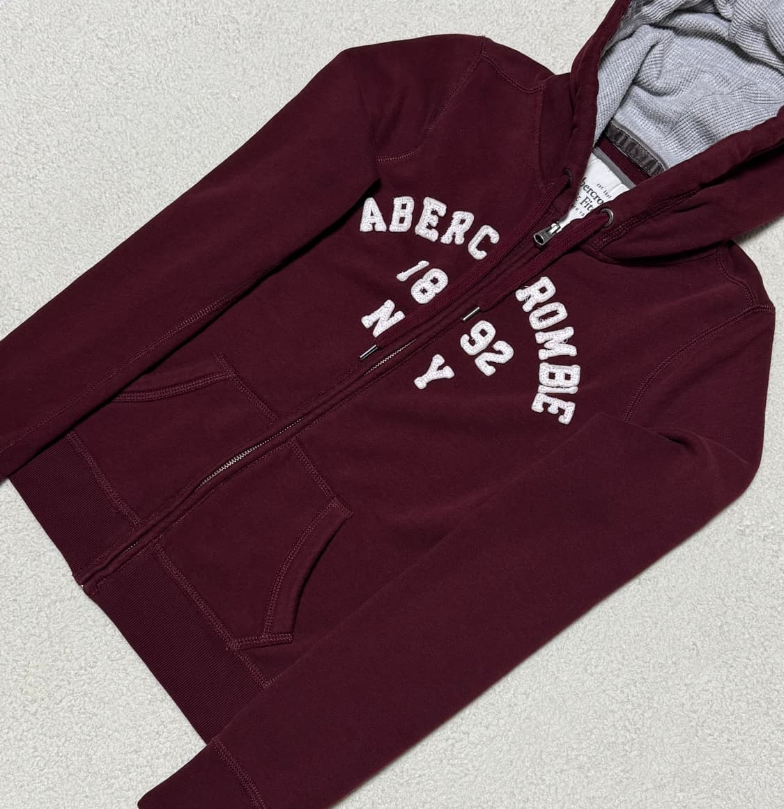 아베크롬비 버건디 기모 후드집업 상품이미지4