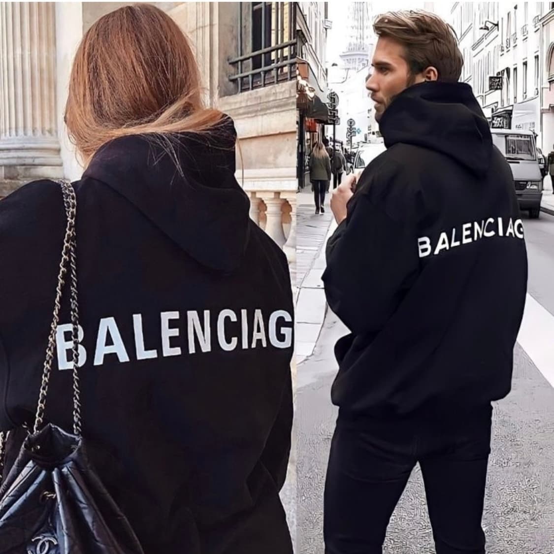 [S+급/오버핏S] 발렌시아가 백로고 후드티 블랙 백화점판 상품이미지8