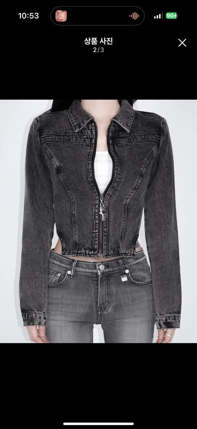 페일제이드 언발란스 빈티지 크롭 흑청자켓 상품이미지1