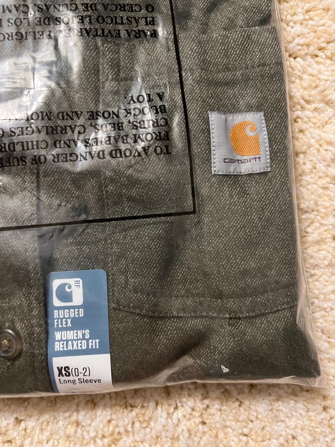 [신품/정품] 칼하트 여성용 미드웨이트 플래널 롱슬리브 튜닉 - 올리브 상품이미지4