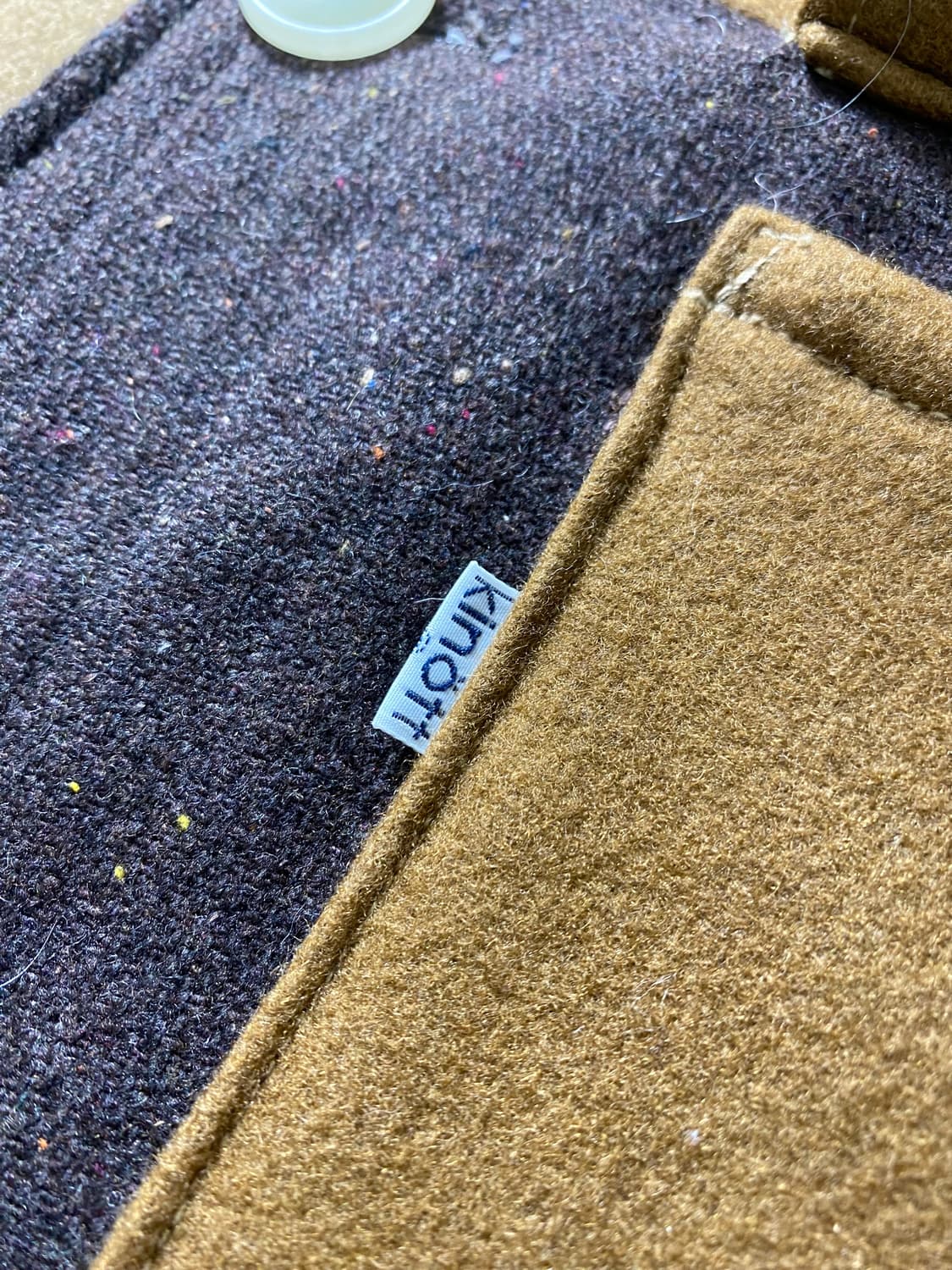 [L] KINOTT 키노트 브라운 패치워크 코트 상품이미지4