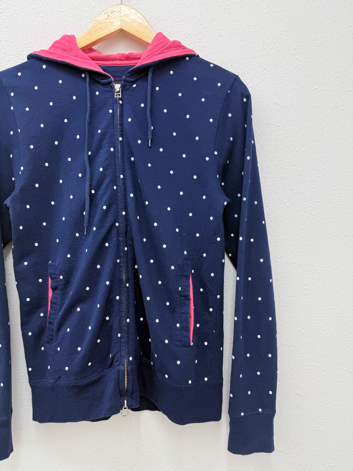 빈티지 graniph 네이비 도트 후드집업 상품이미지2