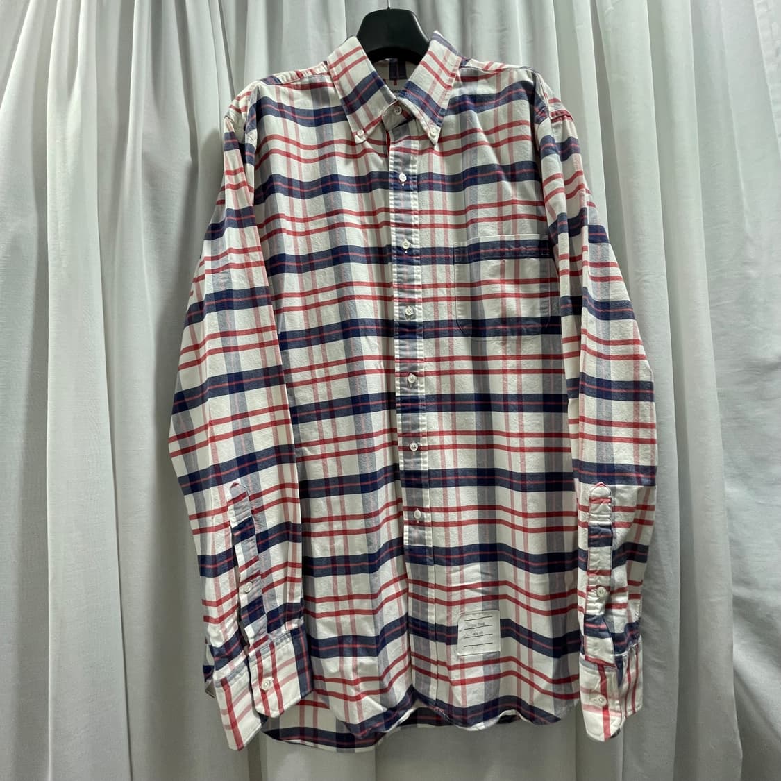 톰브라운/ 트리콜로 테이핑 옥스포드 체크 셔츠/ 4 상품이미지1