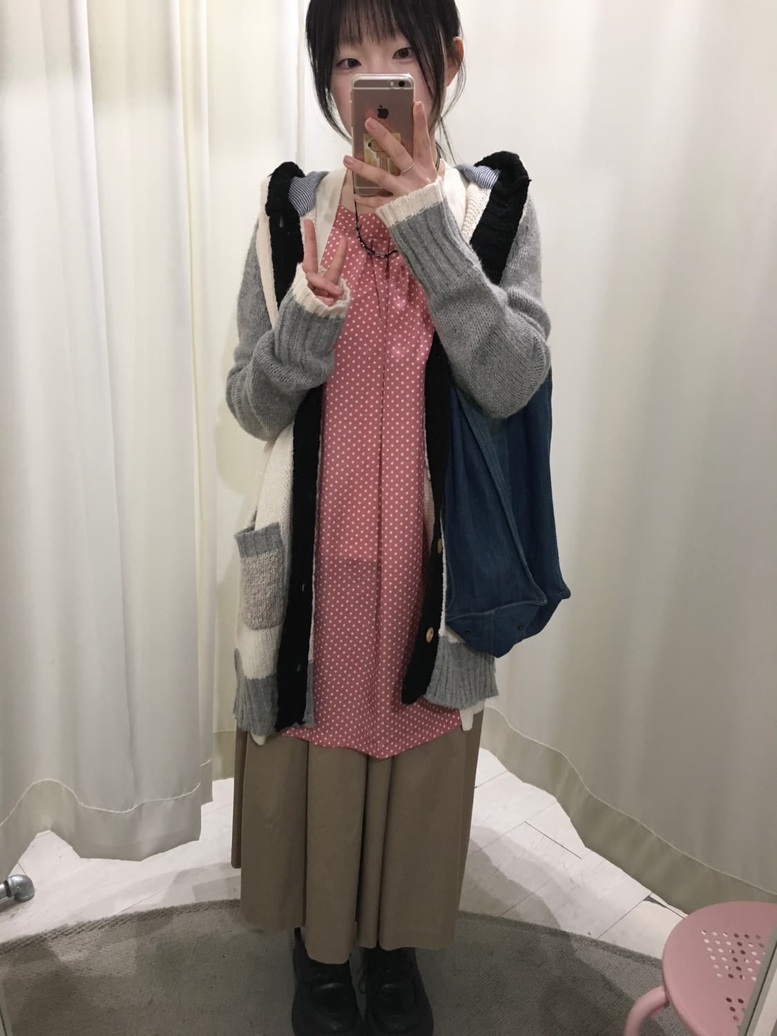 dot layered cardigan 상품이미지4