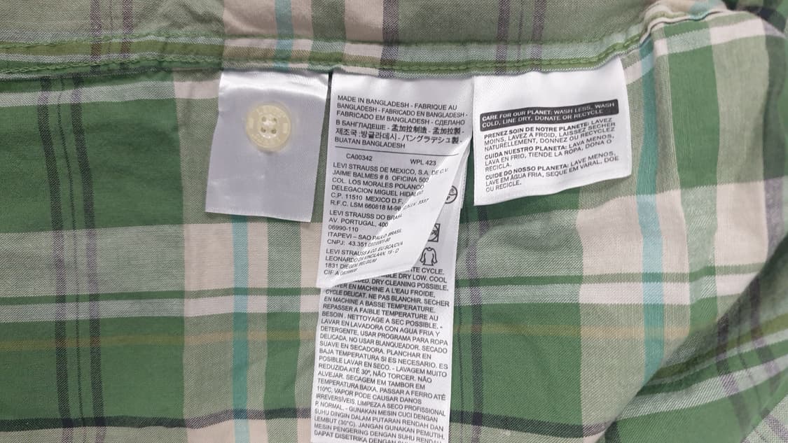 리바이스 웨스턴 체크 반팔 셔츠 L 상품이미지6